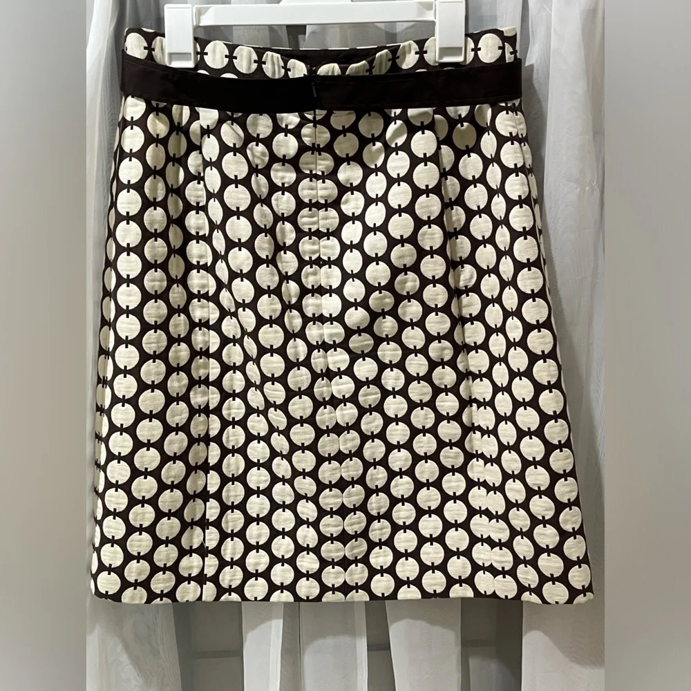 Tory Burch Black and Cream Polka Dot Pencil Skirt